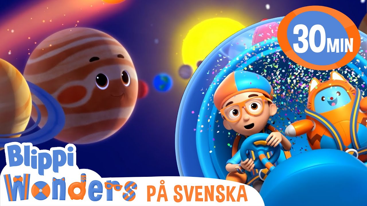 Blippi Svenska | Solsystemets planeter | pedagogiska videor för barn