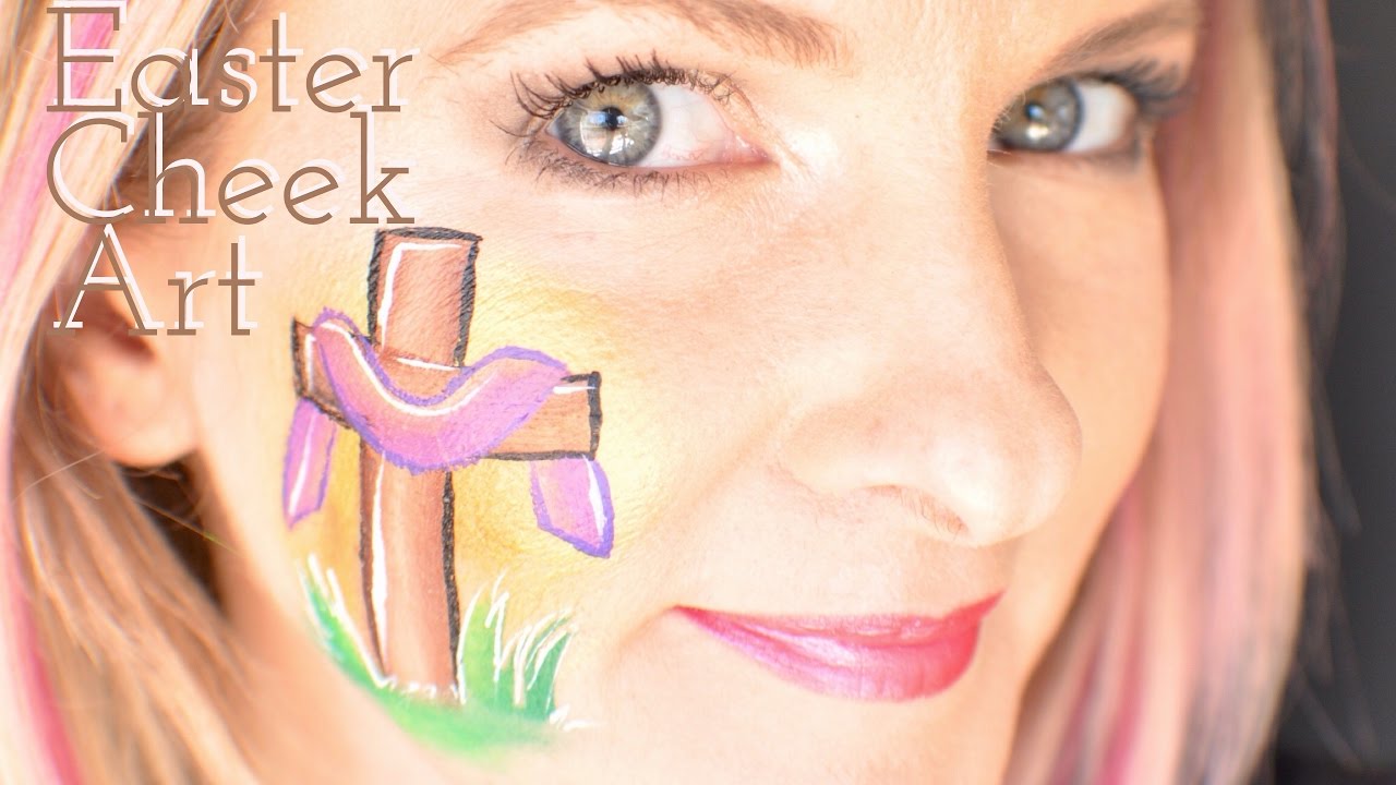 Easter Cross Cheek Art Face Painting