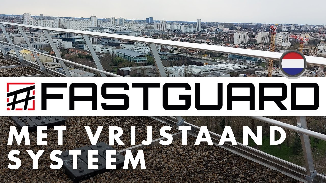 FASTGUARD MET VRIJSTAAND SYSTEEM &ndash; Aluminium leuning zonder doorboring voor platte daken