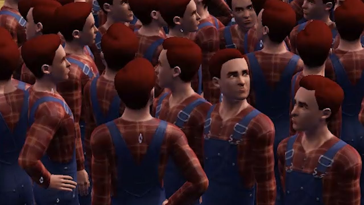 When You're Bored in The Sims so you Create 298 Clones Of The Same Character