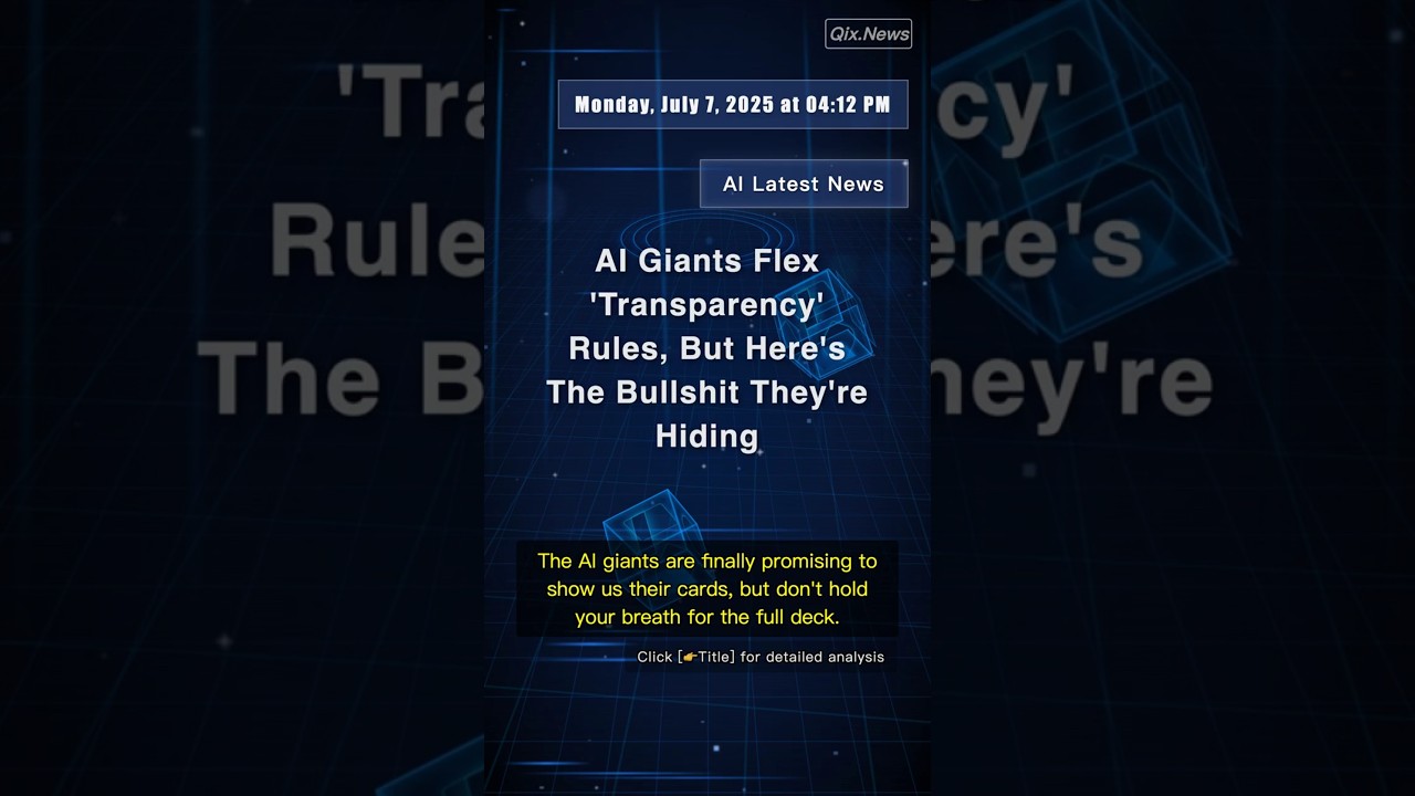 🧐👉 AI Giants Flex 'Transparency' Rules, But Here's The Bullshit They're Hiding 