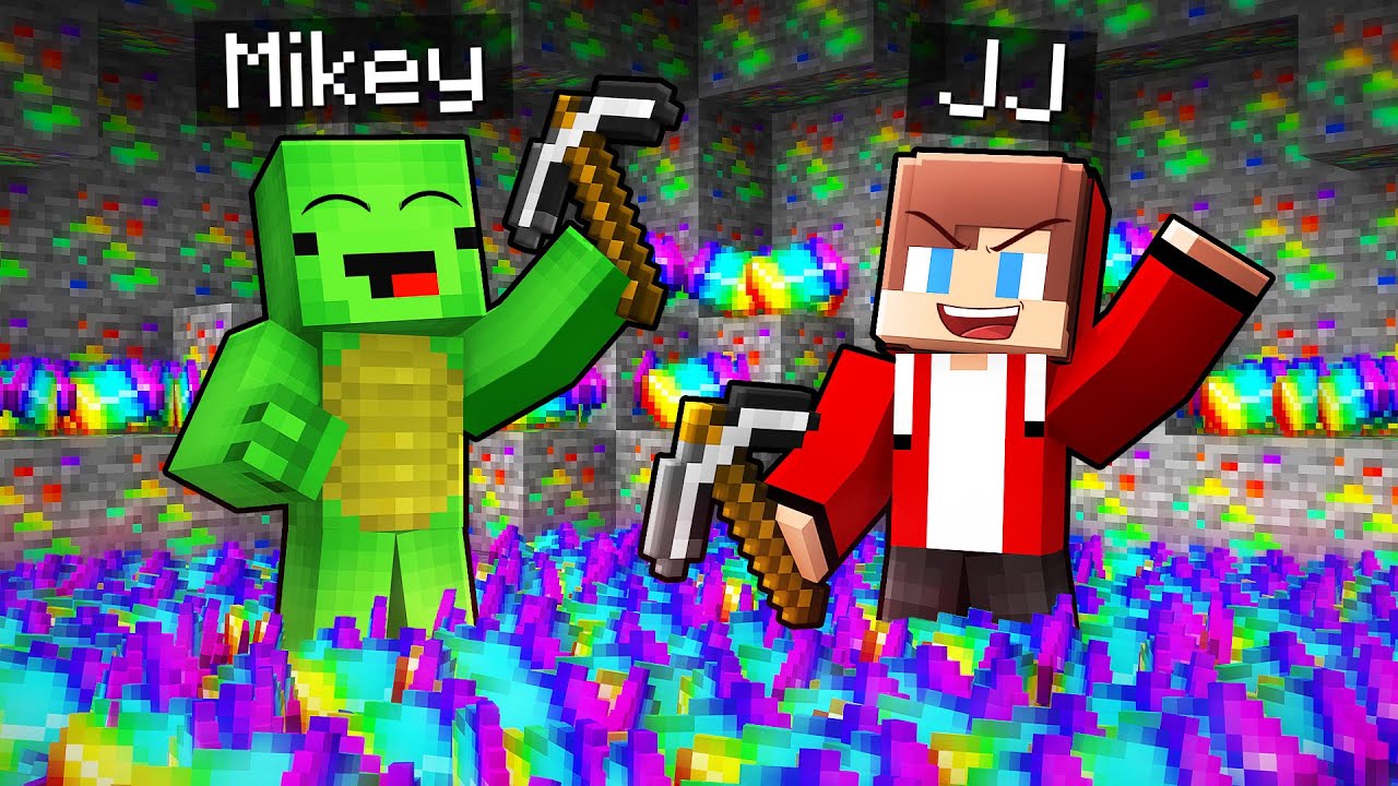 Mikey and JJ Mined 1,000,000 Rainbow Ore in Minecraft (Maizen)