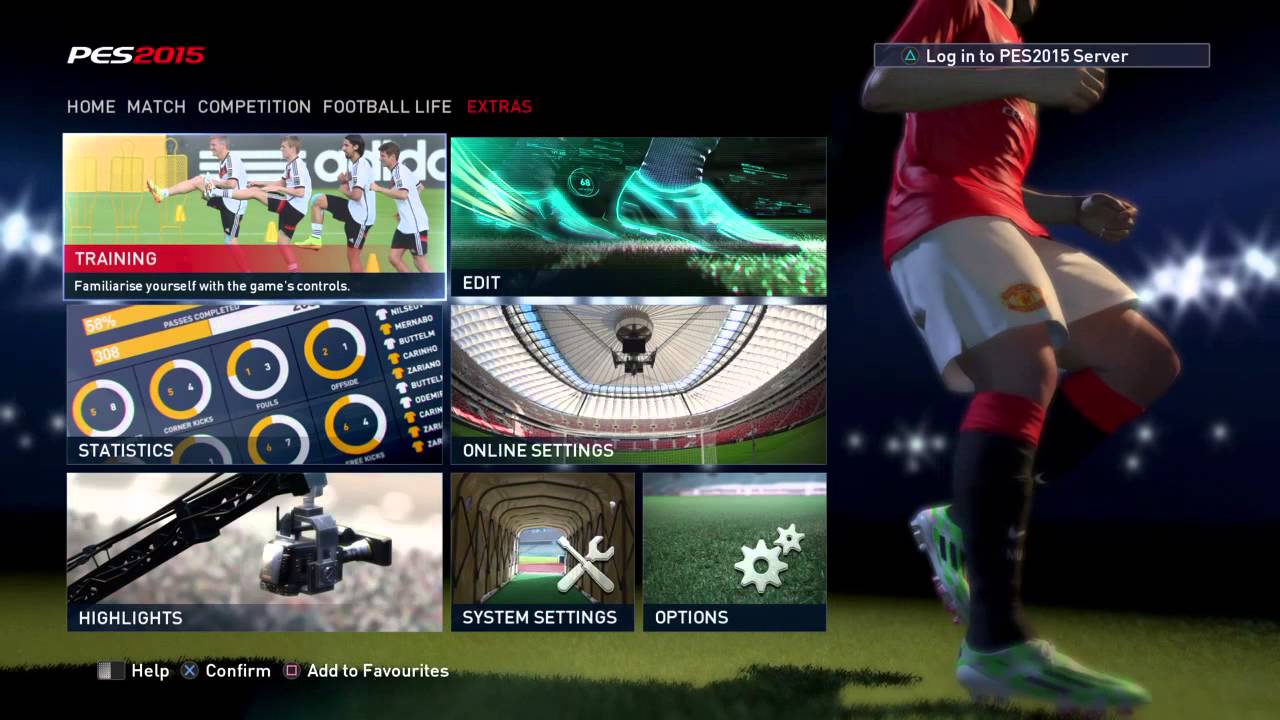 PES 15: Menus