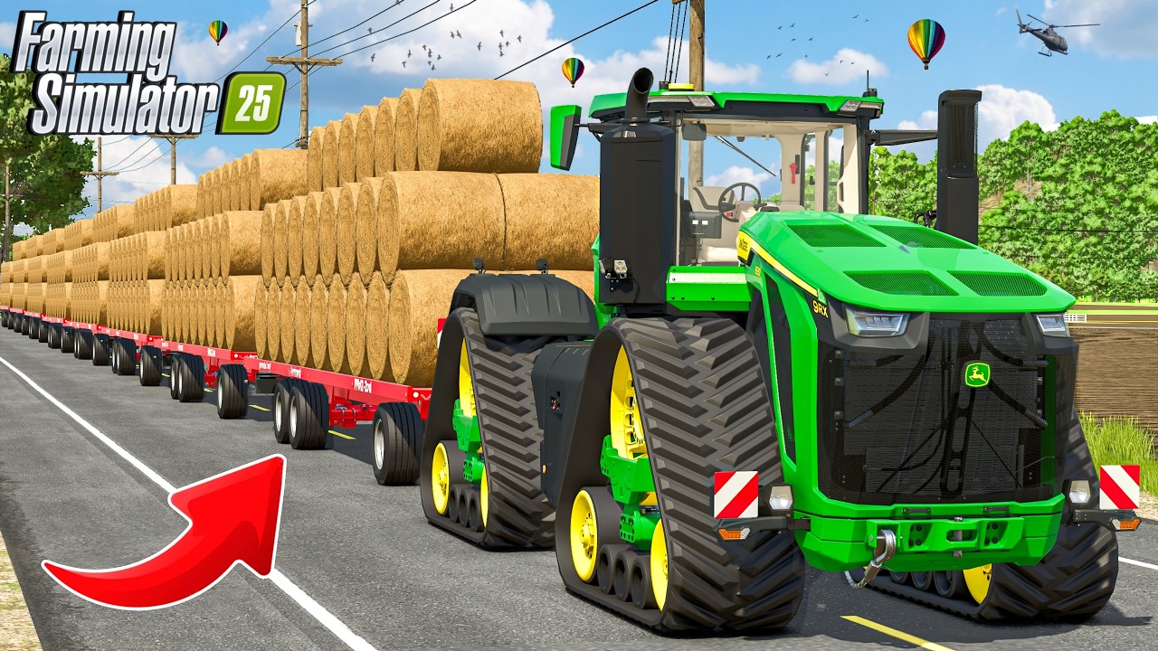 Неудержимый автопоезд с более чем 1000 тюками соломы | Монтана 4X | Farming Simulator 25
