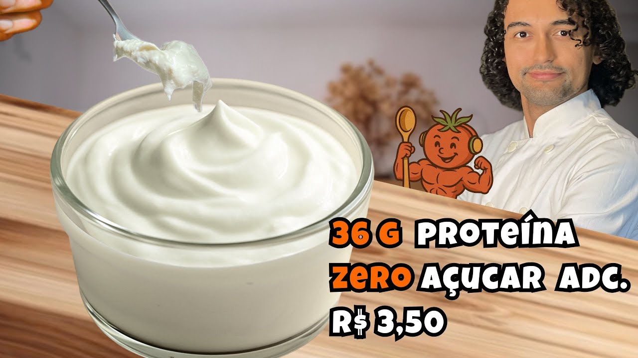 O Iogurte Grego mais CREMOSO que já fiz! Por menos de R$10, 36g de proteína e ZERO açúcar