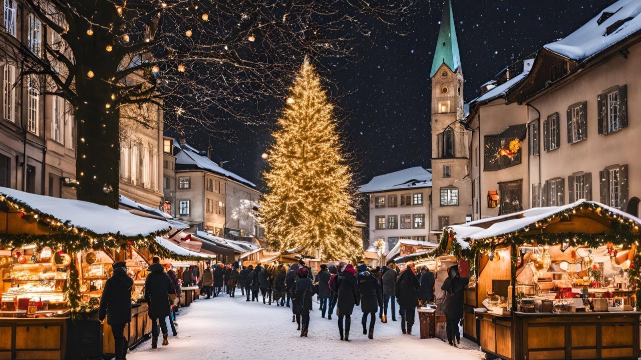 Рождественское освещение в Цюрихе, Швейцария🇨🇭Рождественская атмосфера, Швейцария!