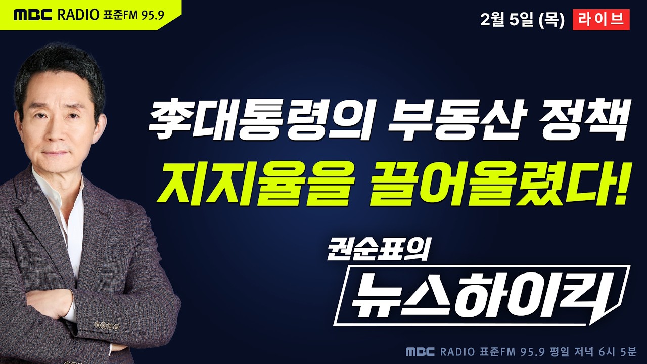 [권순표의 뉴스하이킥🔴] 李대통령 지지율 '6개월 만에 최고치' 63%…양도세 중과 조치 찬성 61% - 거없&박영식, 이정은, 신인규&장성철, 오윤혜, 봉지욱, 곽상준
