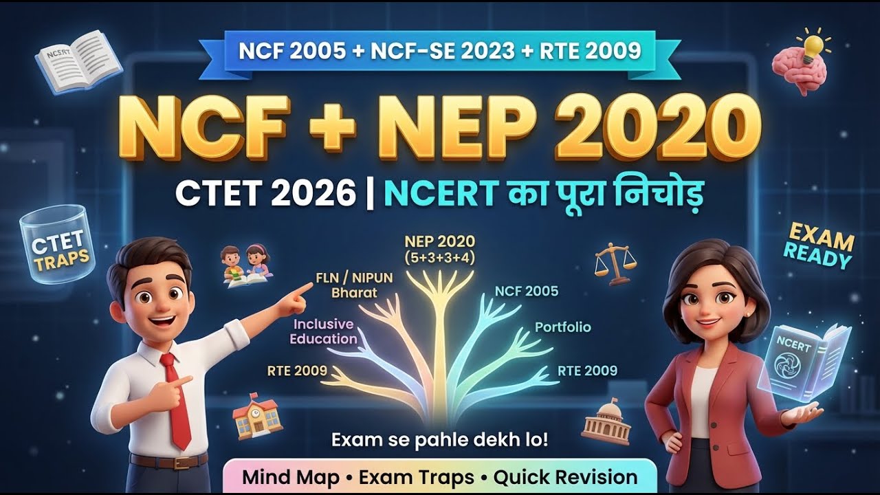 NCF + NEP 2020 Mind Map | CTET 2026 NCERT Full Nichod | NCF 2005 + RTE 2009 | Exam Traps
