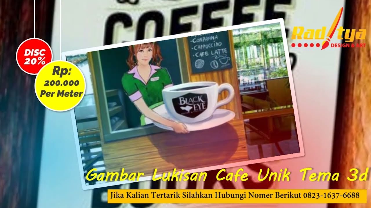 SANGAT BAGUS!!! Lukisan Cafe Unik Yang Terlihat Menarik Untuk Dinding Anda