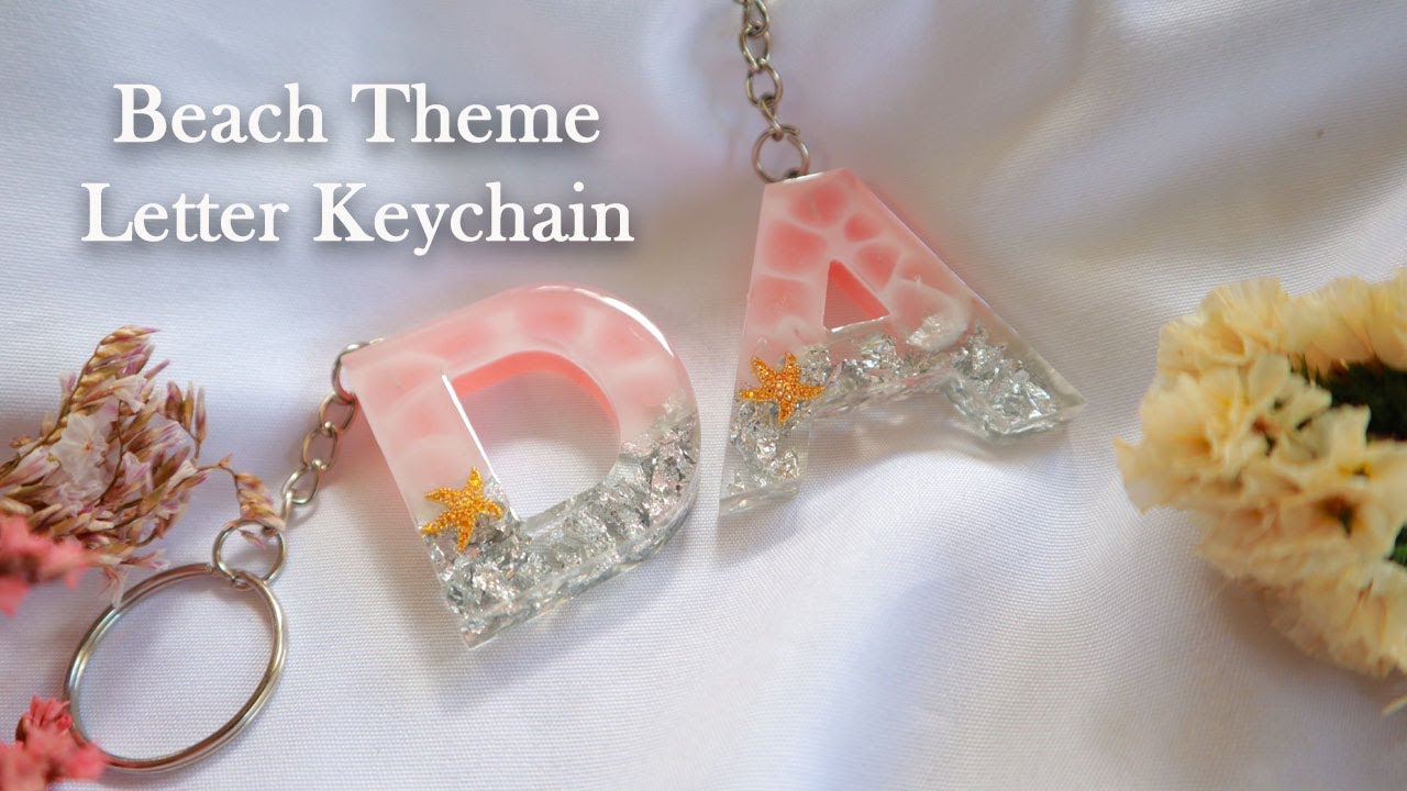 How To Make Stunning Beach Resin Letter Keychains!!