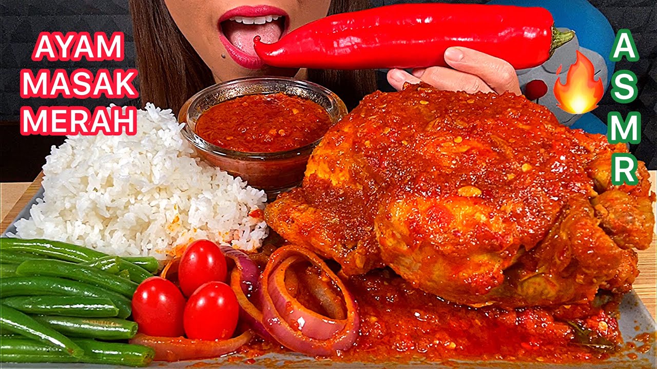 EATING RED COOKED CHICKEN *AYAM MASAK MERAH* ASMR Eating Sounds