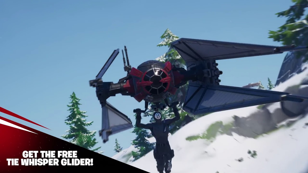 Fortnite Starwars Collaboration Event - Live At Risky Reels - Tie Whisper Glider.