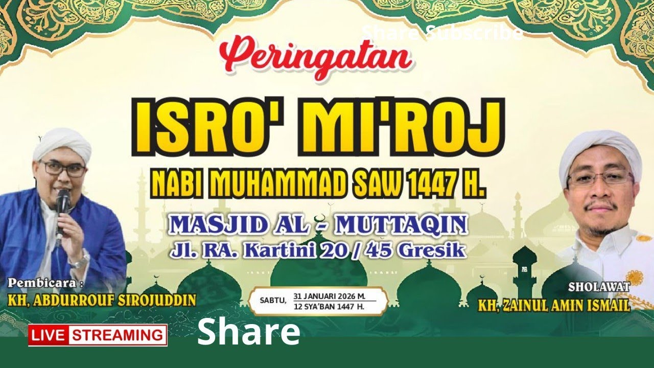 LIVE🧡 ISRO' MI'ROJ 1447 H // oleh KH. Abdur Rouf Sirojuddin LC dan KH. Muh. Zainul Amin Ismail
