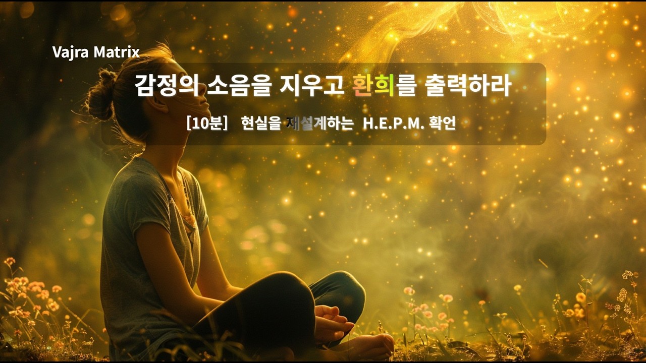 [ENFJ 전용] 감정의 소음을 지우고 환희를 출력할 당신에게. 10분 H.E.P.M. 확언 | 우주적 합일과 사랑의 시스템 재설계 권한 확보
