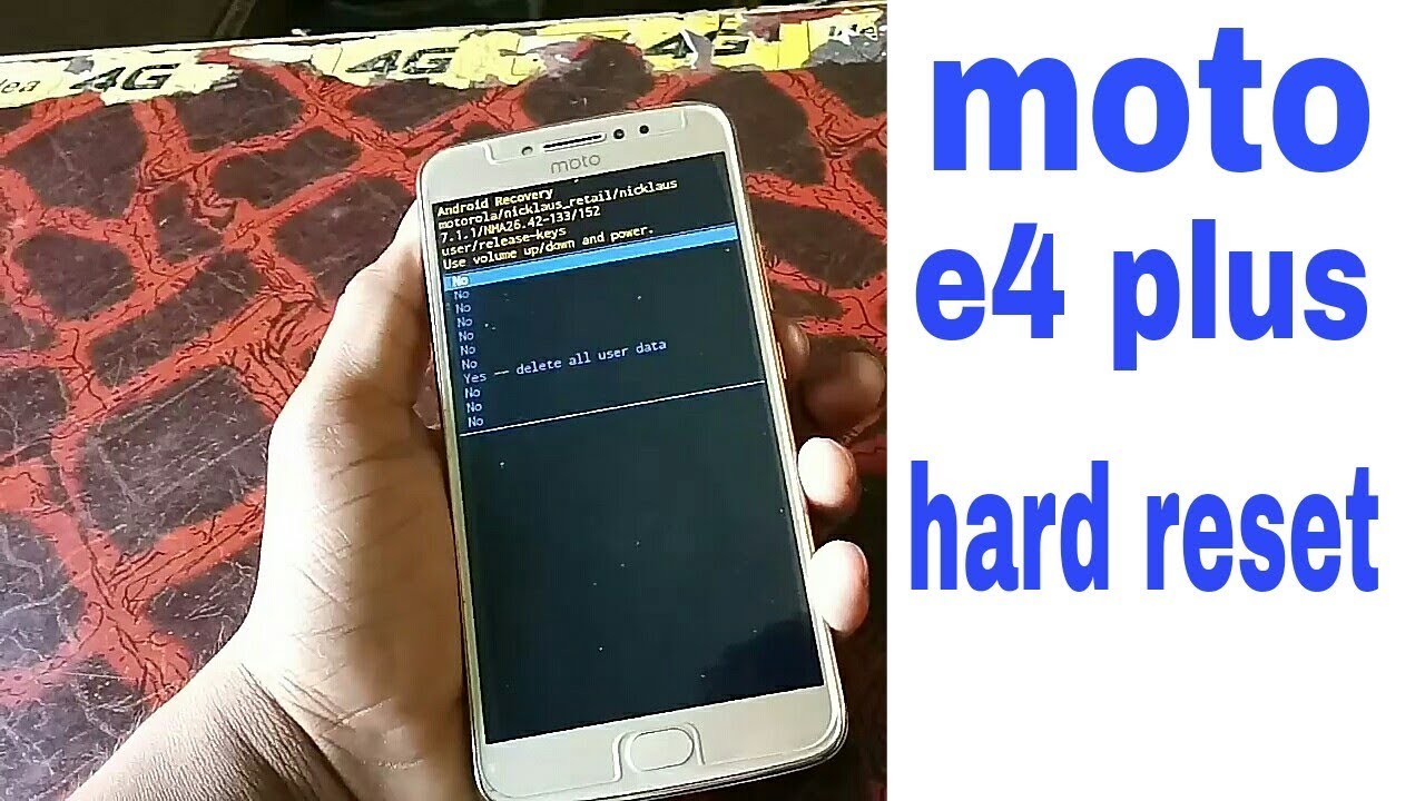 MOTO E4 PLUS HARD RESET