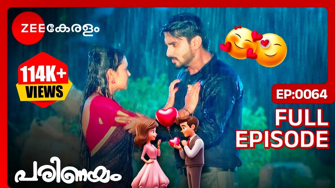 😍🥰💖Vedanth - Amulya Romance in Rain - Parinayam | Full Ep 64 | Zee Keralam