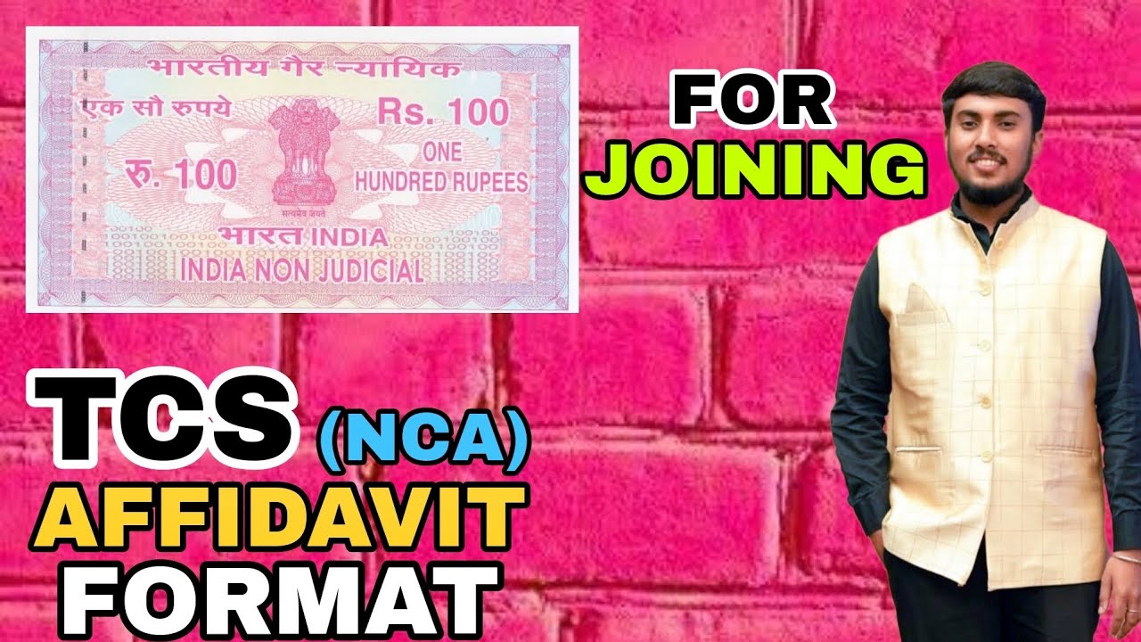 How to make affidavit for TCS joining | Format of affidavit for onboarding in TCS