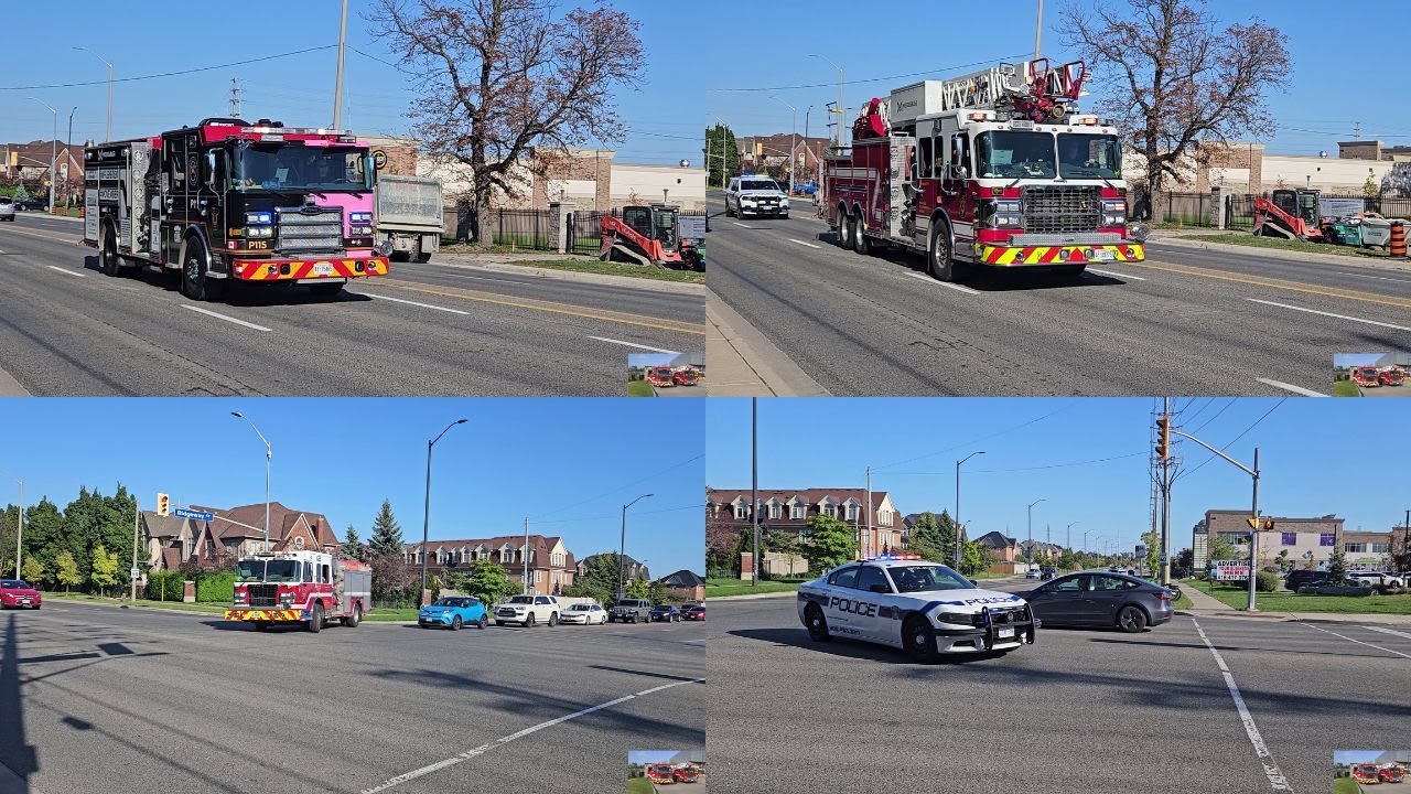 Mississauga Fire PINK Pumper 115, Aerial 115, Pumper 107 & Peel Regional Police Responding