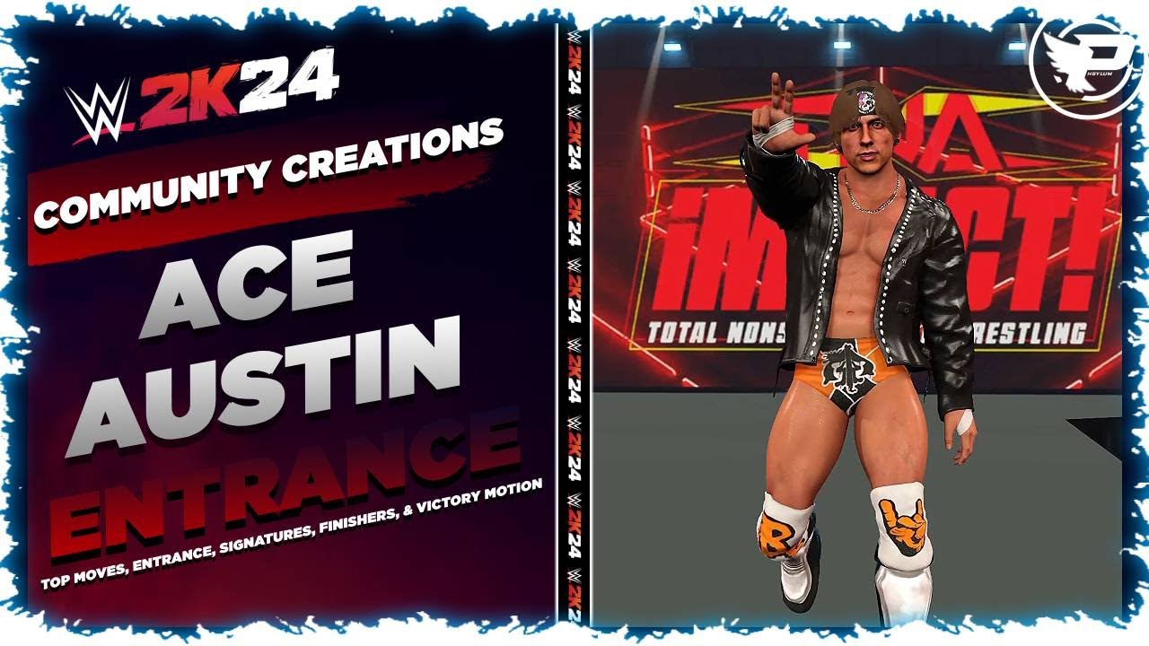 WWE 2K24 Ace Austin Entrance, Top Moves, Signatures, Finishers, & Victory Motion