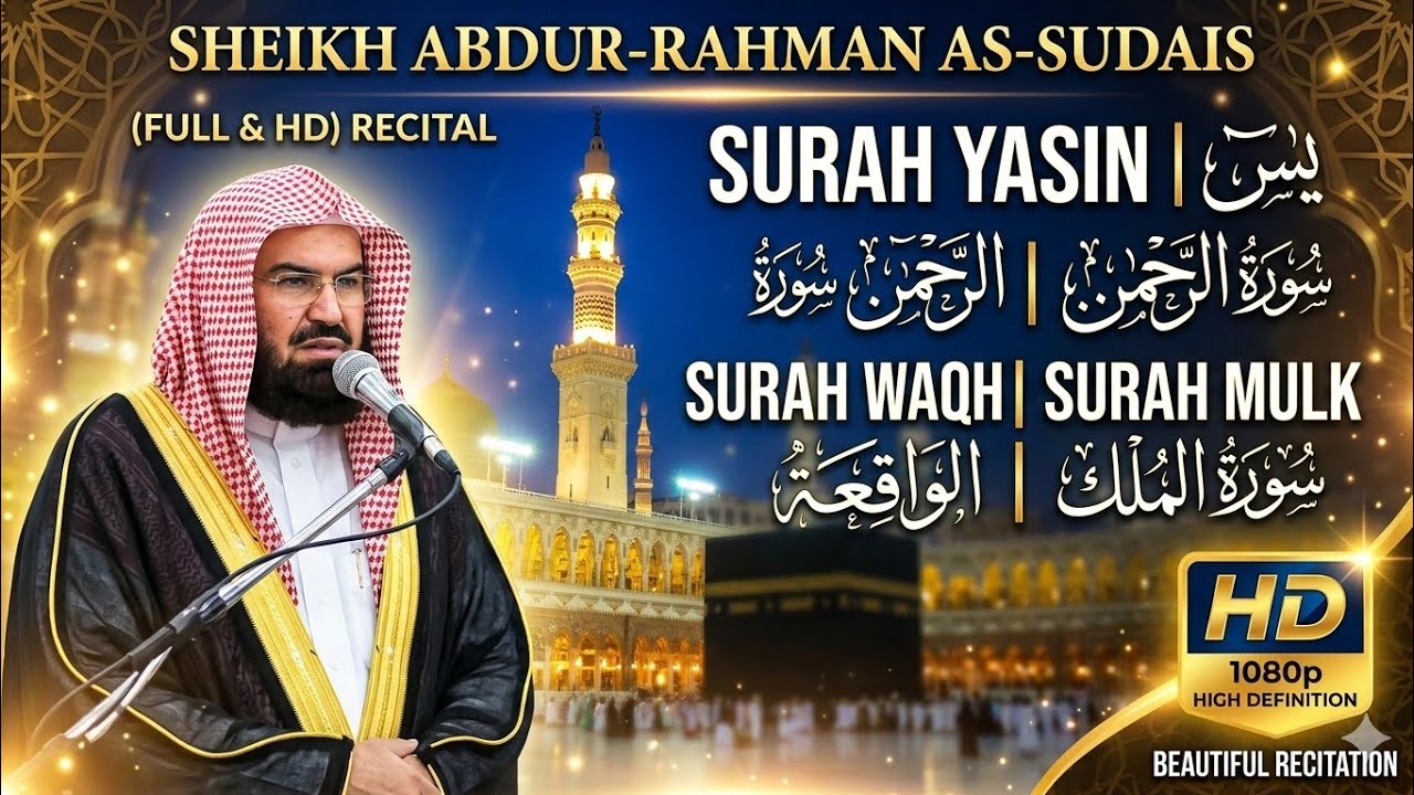 Surah Yasin | Surah Rahman |SurahWaqiah | Surah Mulk | By Sheikh Abdur-Rahman As-Sudais (HD)