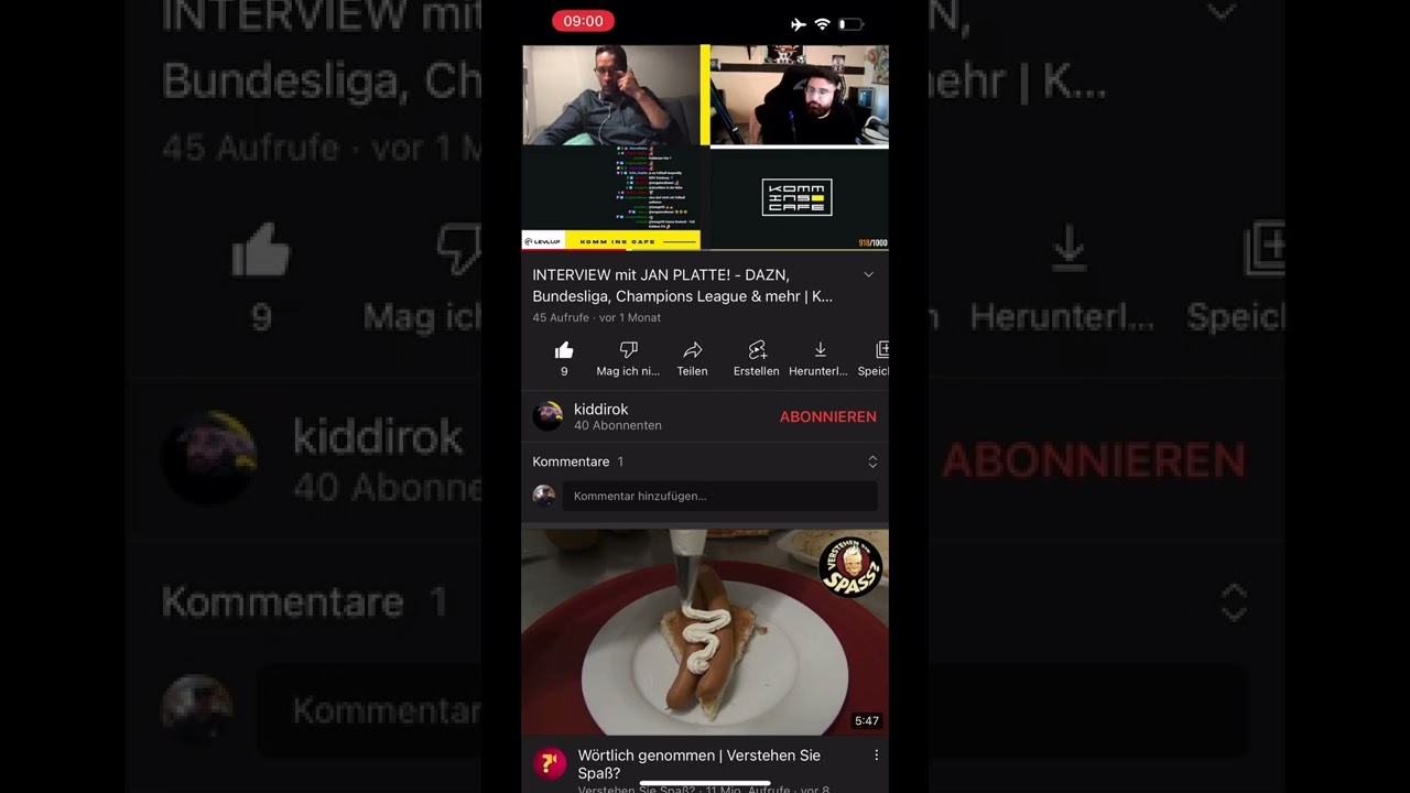Jan Platte &uuml;ber sein erstes Spiel was er f&uuml;r Dazn kommentiert hatte.