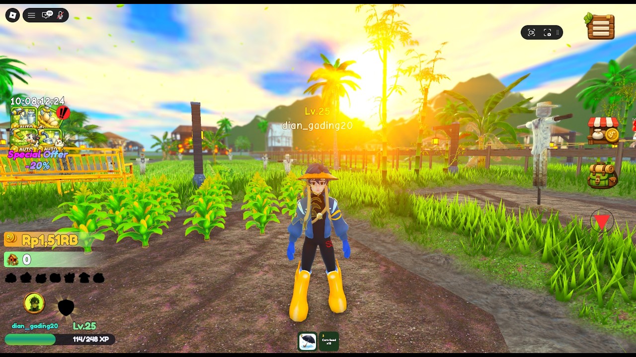 Youtuber ini mencoba mencari cuan jadi petani Sawit di game Roblox : Sawah Indo Part 1
