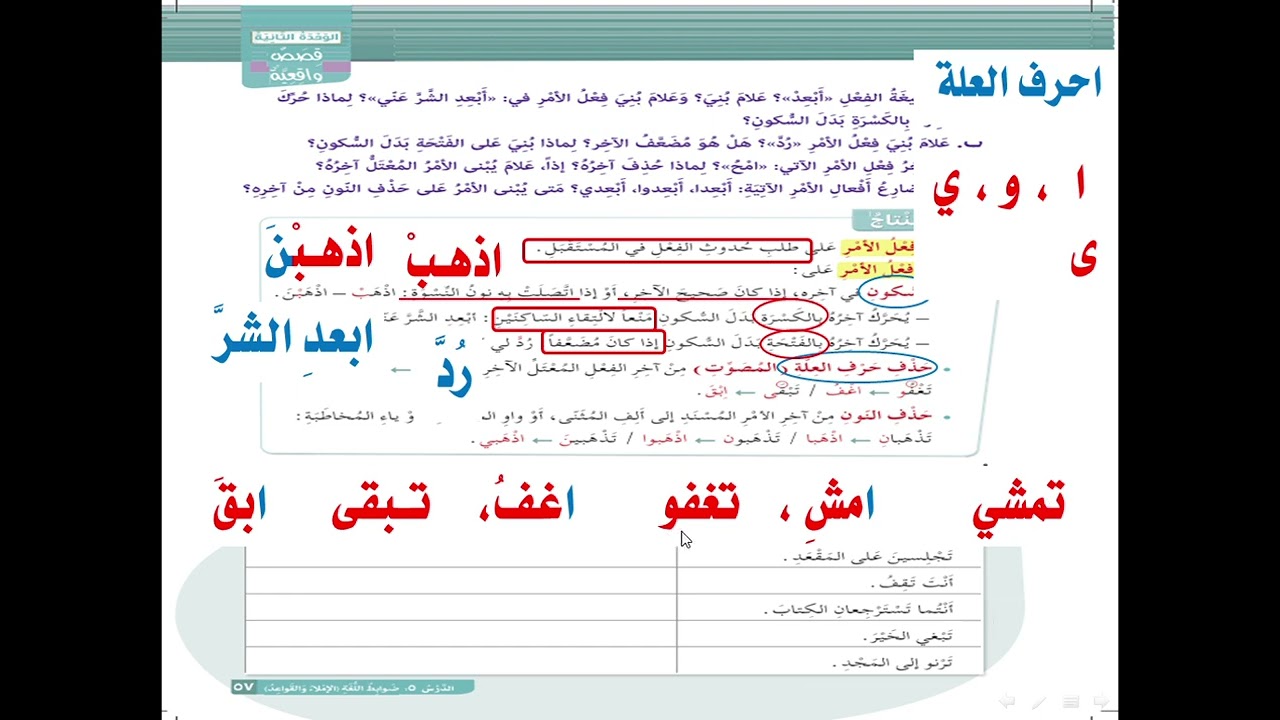 پۆلی ٨ القواعد (بناء فعل الأمر)لاپەڕە٥٧