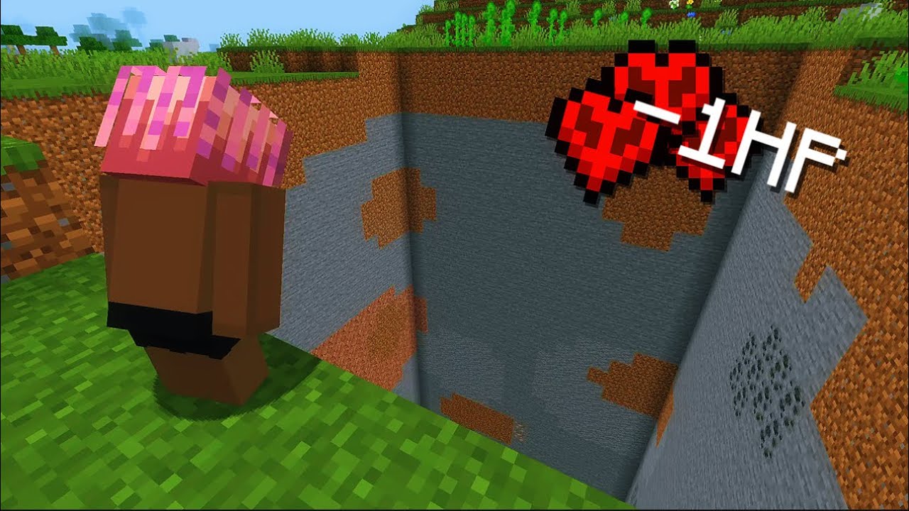 MINECRAFT BUT IF I TAKE DAMAGE THE CHUNK DELETES!!!!!