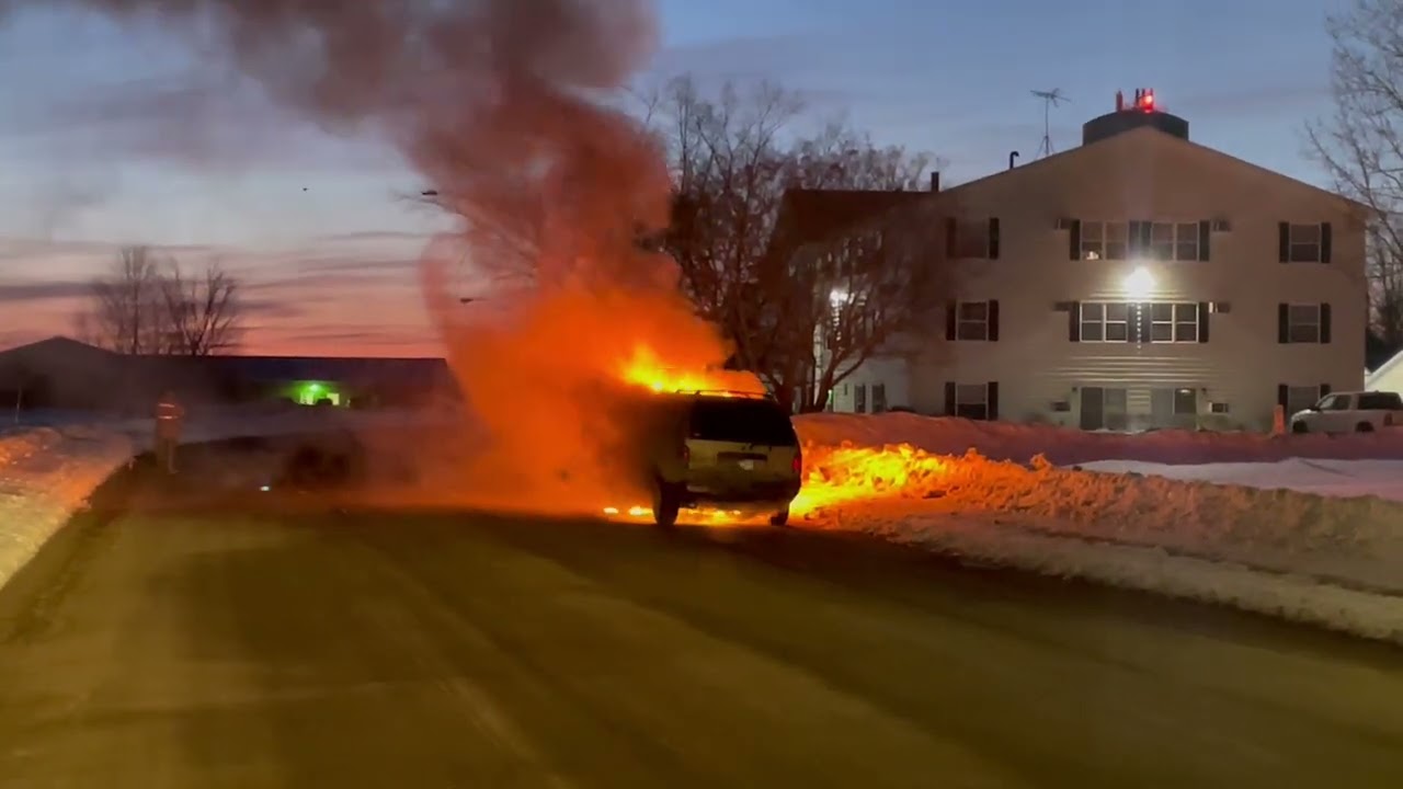 Ford Explorer on Fire Milaca Minnesota MN 3-8-2022