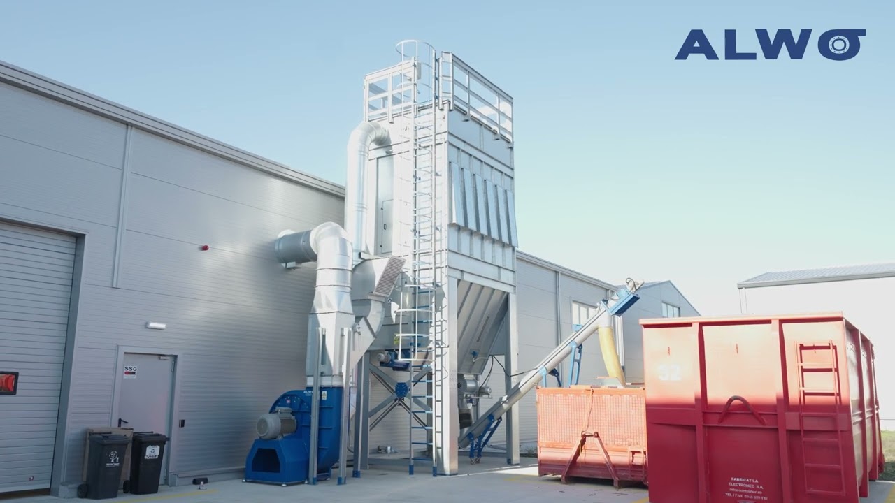Sistem filtrare centralizat ALWO SFM cu recirculare și transport elicoidal pentru industria lemnului