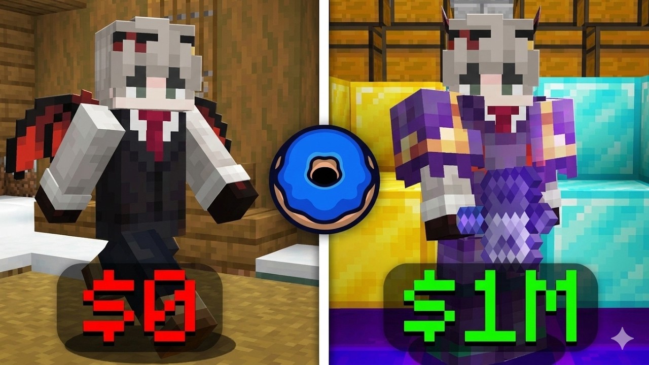 من الصفر إلى أغنى شخص في ماينكرافت #1 | Donut SMP