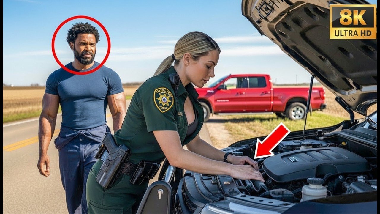Black Single Dad Pulled Over to Help a Female Cop -Then Froze When He Saw a Face He’d Never Forgot😱🔥