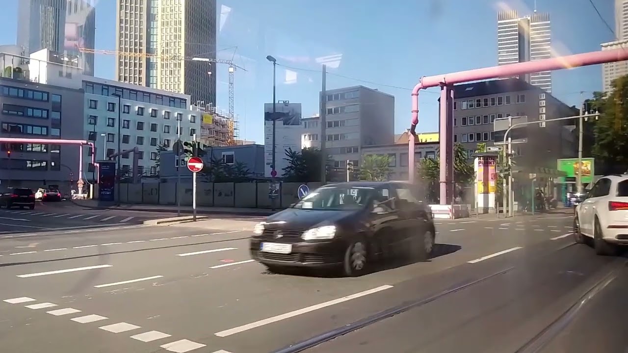 Tram Frankfurt Linie 21 Mitfahrt von Nied Kirche bis Oberforsthaus