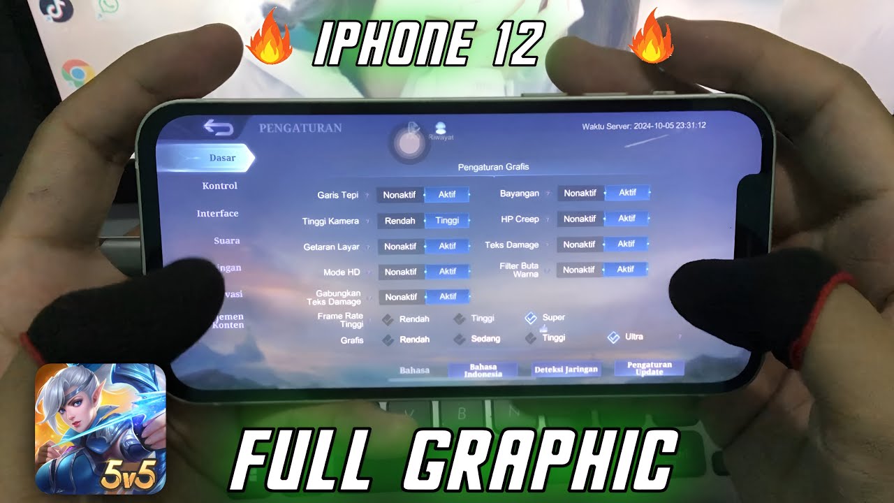 Fanny Test on iphone 12 Full Graphic Mobile Legends