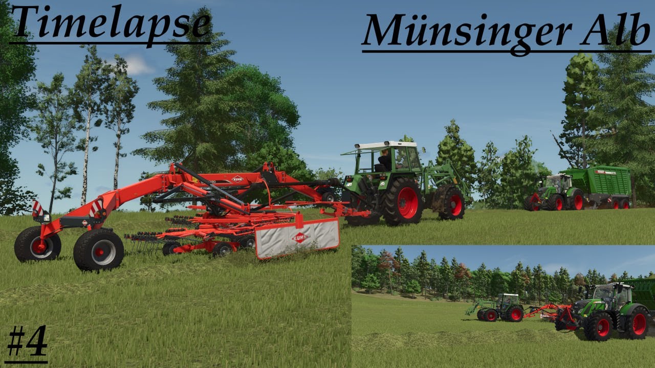 Landwirtschafts Simulator 25 Timelapse Münsinger Alb #4 Gras Silieren mit dem Fendt 380 GT & Fendt 7