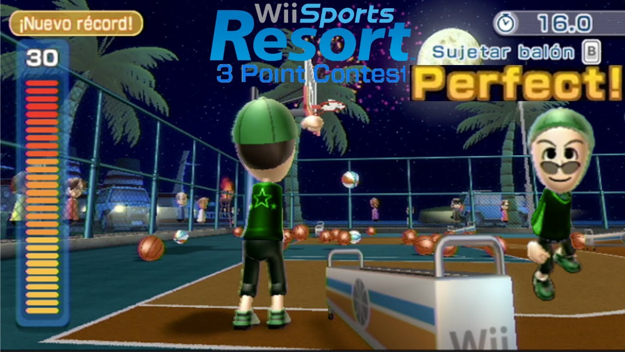 Wii Sports Resort Basketball 3 Point Contest: Perfect game!!!