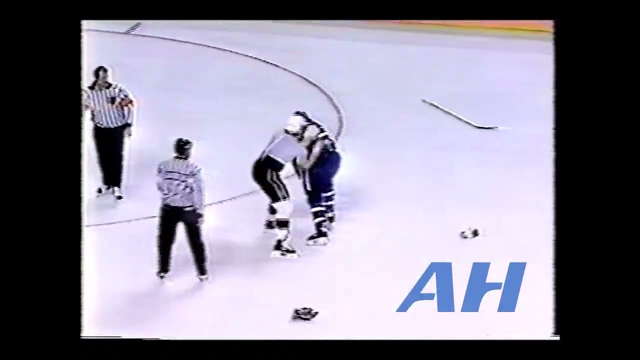 NHL Apr. 3, 1994 Marty McSorley,LA v Louie DeBrusk,EDM Los Angeles Kings Edmonton Oilers