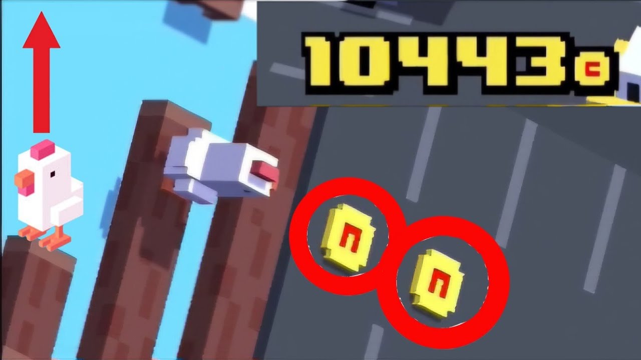 79 Coins (No Red) in One Run : Crossy Road Coin HIGHSCORE (600+ Hops)
