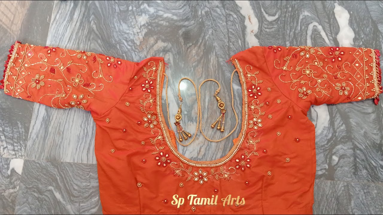 aari work  blouse  / stone blouse model 2 / aari designer / sp tamil arts