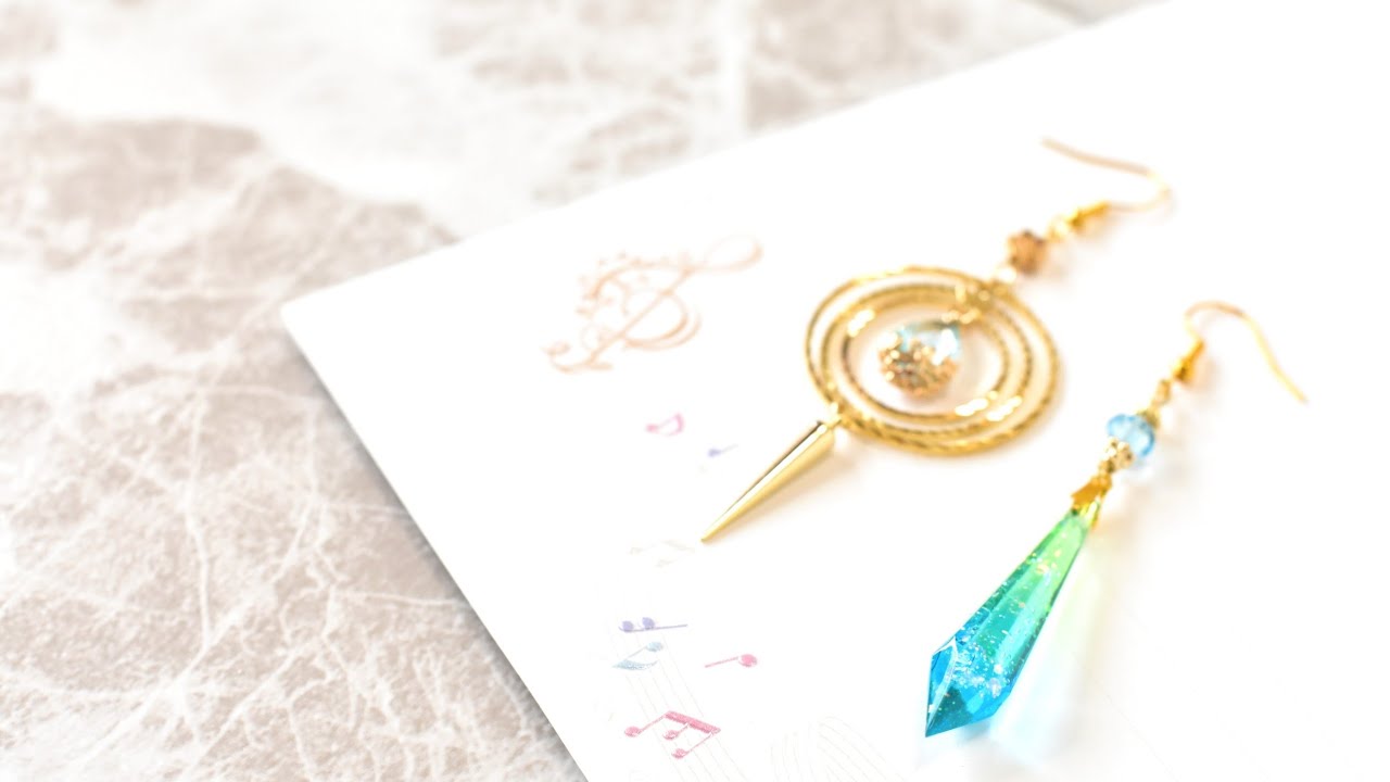 【レジン】ペンデュラムピアス【ハヅキ奏心】