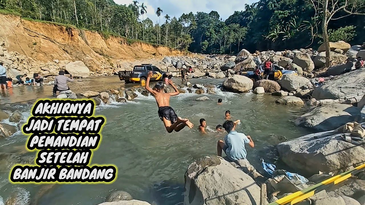 Akhirnya Bisa Mandi Di Sungai Umah Besi Setelah Banjir Bandang Jalan Lintas Nasional Bireun-Takengon