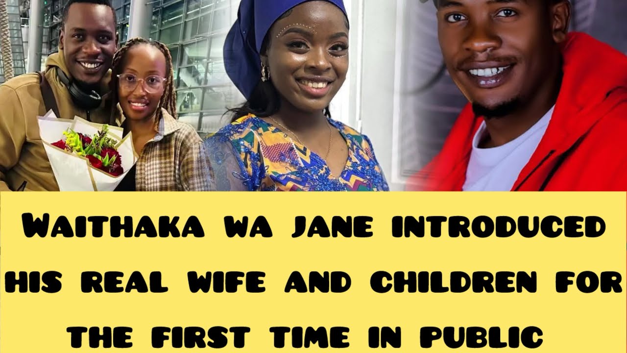 Baba shiru😊 Waithaka wa Jane proudly showoff his real family. Wife and children 