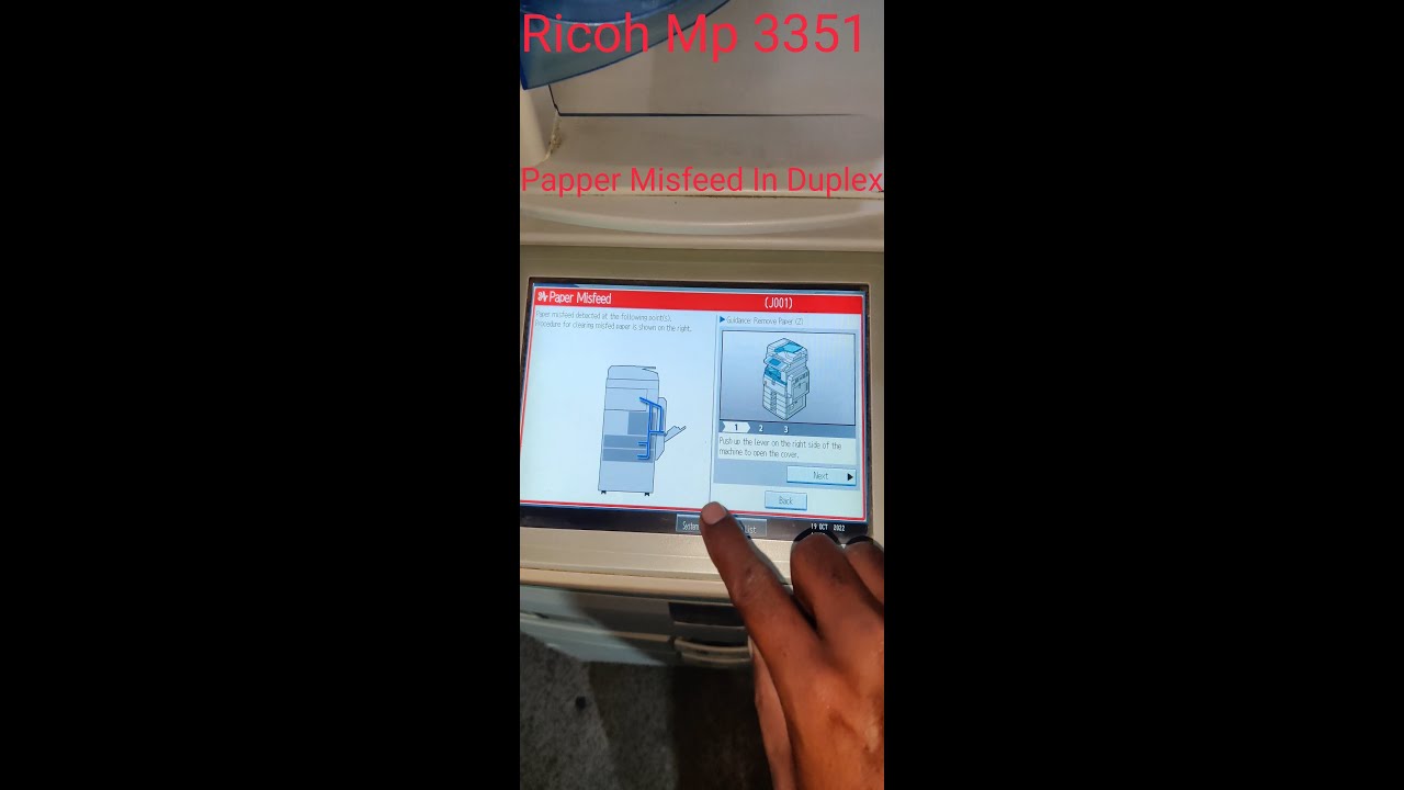 Ricoh Aficio Mp 3351/2851/3350/2550 Duplux Misfeed Error