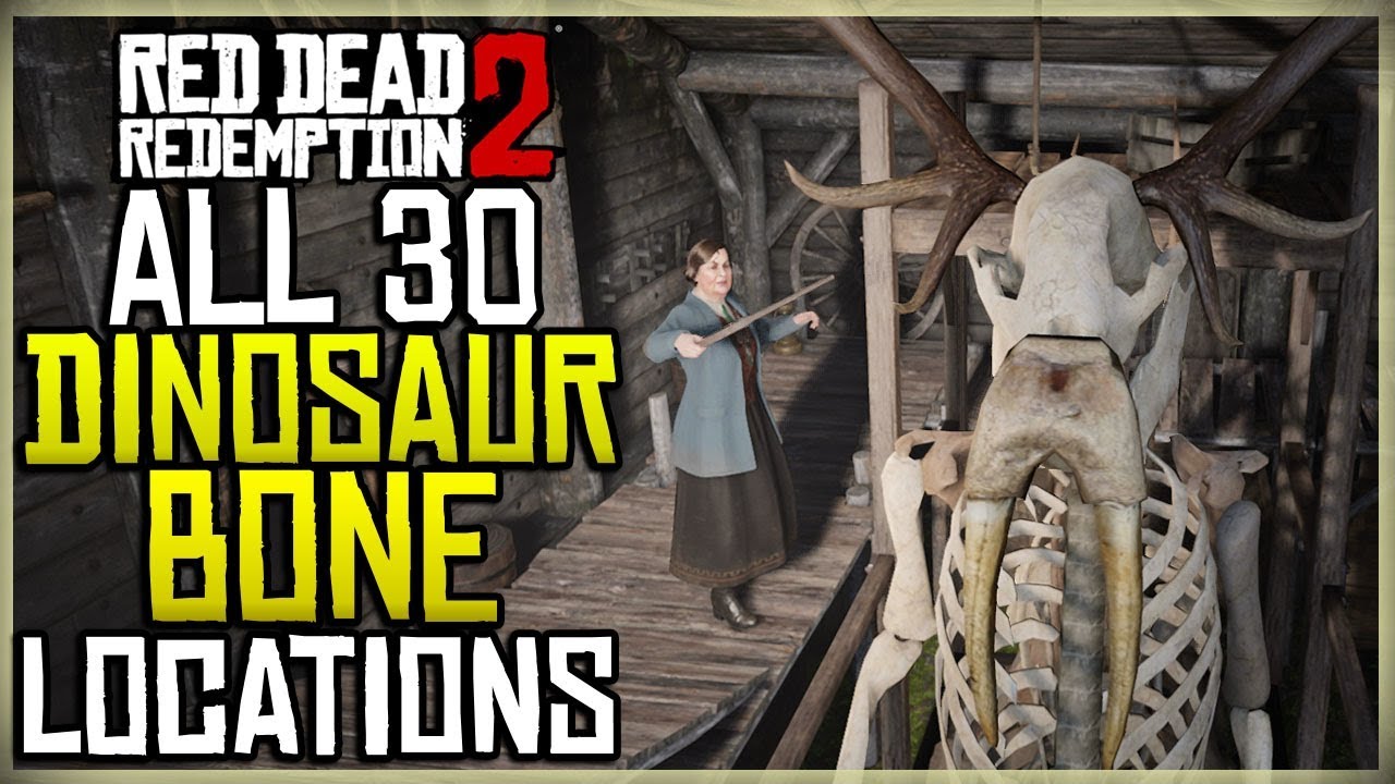 ALL 30 DINOSAUR BONE EXACT LOCATIONS - RED DEAD REDEMPTION 2