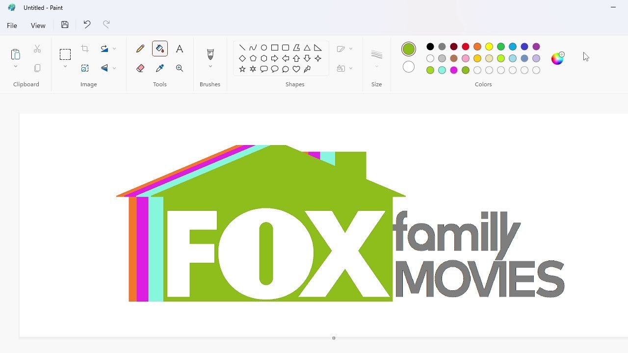 How to draw the Fox Family Movies logo using MS Paint | How to draw on your computer