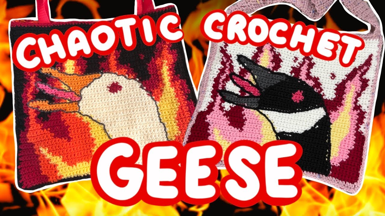 Chaotic CROCHET GOOSE tote bags!