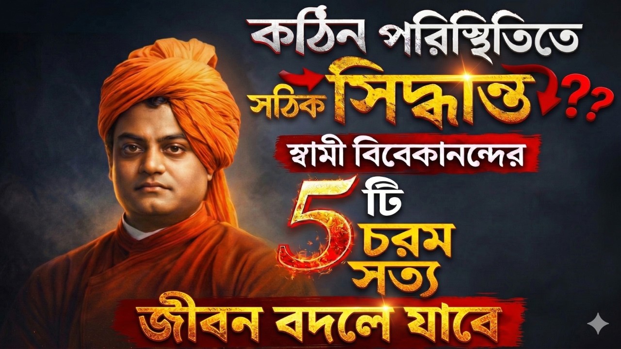জীবনের কঠিন সিদ্ধান্ত নেওয়ার গোপন সূত্র | স্বামী বিবেকানন্দের ৫টি শক্তিশালী সত্য