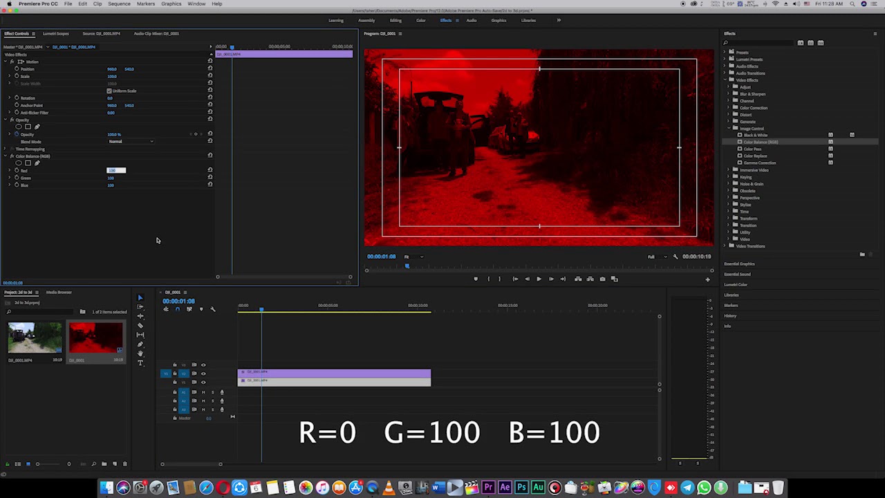 How to convert a footage to a 3D anaglyph