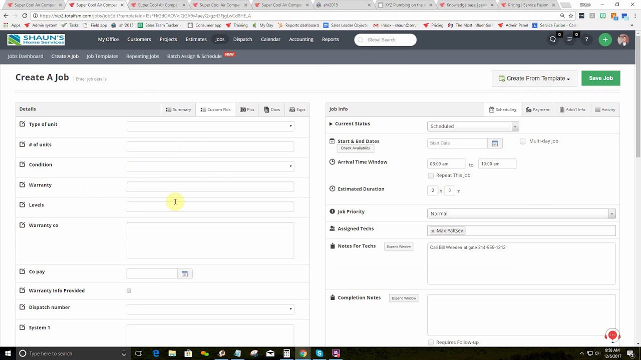 Service Fusion full workflow video