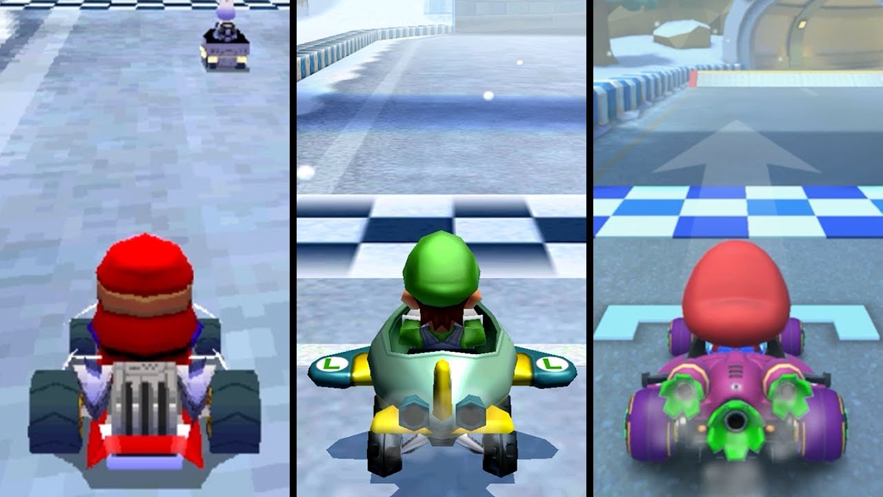 Evolution of D.K. Pass in Mario Kart (Track Comparison)